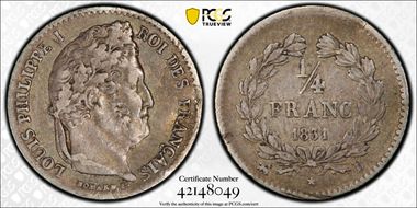 1831-B 1/4 Fr Gad-355 F-166 N1