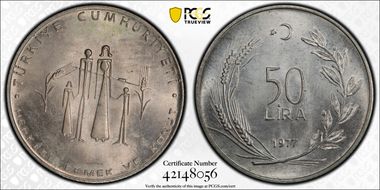1977 50 Lira FAO - Planned Families MS65