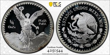 1995-Mo 1/4 oz Libertad Ag PR65DCAM