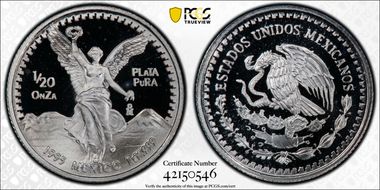1995-Mo 1/20 oz Libertad Ag PR68DCAM