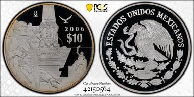 2006-Mo 10 Peso Guanajuato KM-788  Ag PR69DCAM
