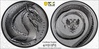 2020 "5 Mk" Fafnir 1oz Ag Silver Dragon, Fantasy MS69