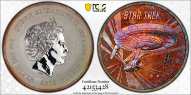 2016-P $1 Star Trek 50th Anniv. U.S.S. Enterprise NCC-1701 N1