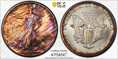 1991 $1 Silver Eagle MS66