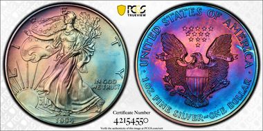 1994 $1 Silver Eagle MS68