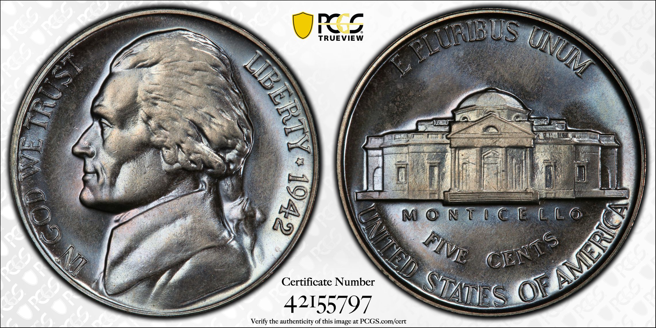 PCGS Certificate Verification Coin Details for Cert #42155797