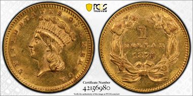 1873 G$1 Open 3 MS61