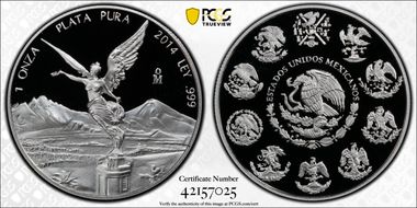 2014-Mo Onza Libertad  Ag PR70DCAM