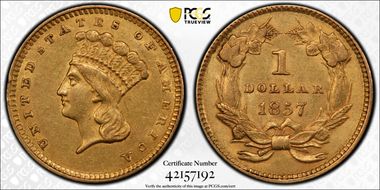 1857 G$1 AU58