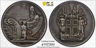 (1930) 10 Kr X-3 1000 Years Althing Ag Matte MS62