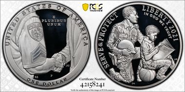 2021-P $1 Nat'l Law Enforcement Mem. First Strike PR69DCAM
