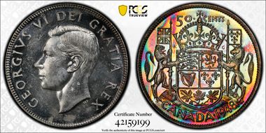 1948 50C Narrow Date MS64