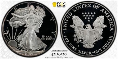 1989-S $1 Silver Eagle PR69DCAM