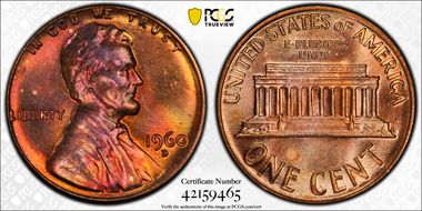 1960-D 1C Large Date MS65RB