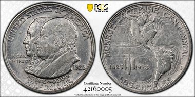 1923-S 50C Monroe AU50