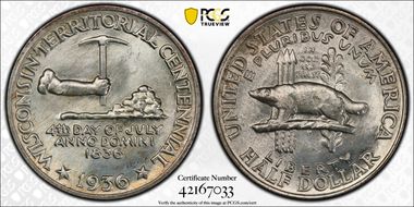 1936 50C Wisconsin MS67
