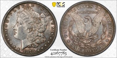 1878 7/8TF $1 Strong AU55