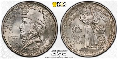 1937 50C Roanoke MS67