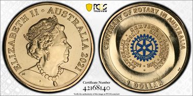 2021 $1 Centenary of Rotary MS68