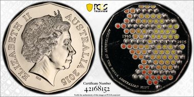 2015 50C RAM 50th Anniversary Colorized MS68