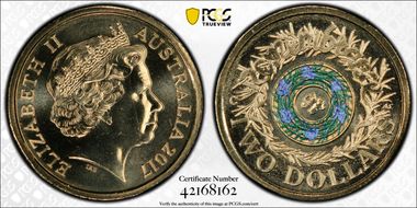 2017-C $2 Remembrance Day Colorized MS67