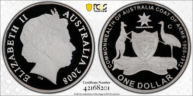 2008-C $1 Coat of Arms PR70DCAM