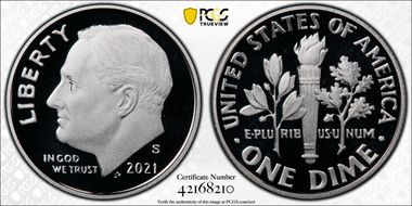 2021-S 10C Silver First Strike PR70DCAM