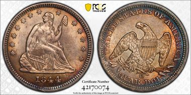 1844-O 25C AU58