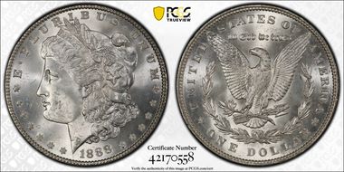 1888 $1 MS65+