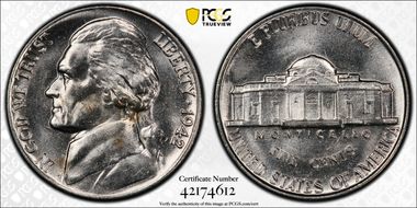 1942 5C Nickel MS66FS