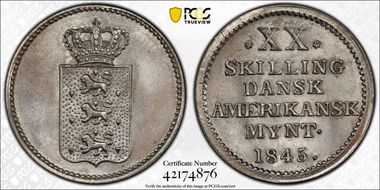 1845 20 Sk MS64