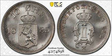 1889 10 Øre MS66