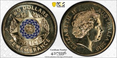 2019-C $2 Police Remembrance Colorized MS68