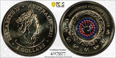 2021-C $2 Indigenous Military Service Colorized MS69