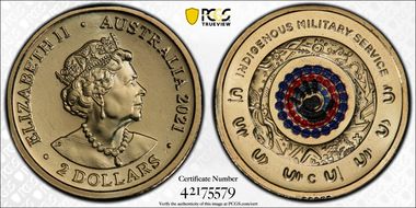 2021-C $2 Indigenous Military Service Colorized MS68