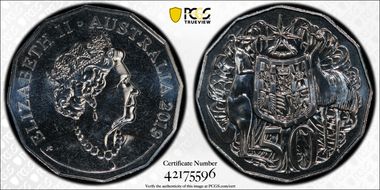 2019 50C Dodecagon 50C 50th Ann. J. Clark Effigy MS68