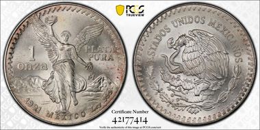 1991-Mo Onza Libertad Ag T1 - PLATA PURA MS68