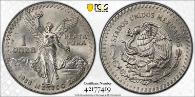 1988-Mo Onza Libertad Ag MS65