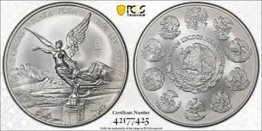 1996-Mo 2 Onza Libertad Ag MS68