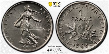 1968 1 Fr KM-P401 Piefort Ni SP69