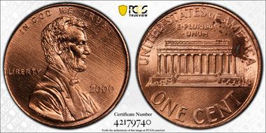 2000 1C "Cheerios" Cent MS63RD