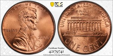 2000 1C "Cheerios" Cent MS65RD