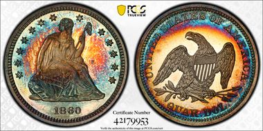 1860 25C PR67CAM
