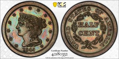 1845 1/2C Original PR63BN