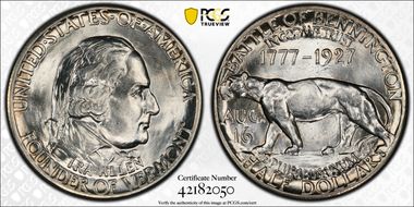 1927 50C Vermont MS65