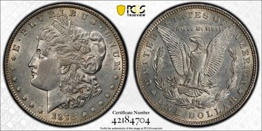 1878 7TF $1 Reverse of 1879 AU53