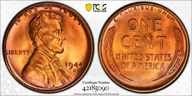 1944-S 1C MS67RD