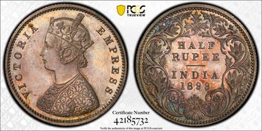 1899-B 1/2 Rup SW-6.243 PR64