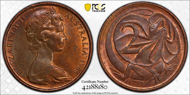 1966(p) 2C w/o SD initials MS65BN