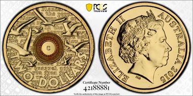 2015-C $2 Remembrance Day In Flanders Fields Colorized MS68